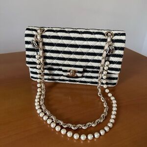 Chanel Coco Sailor Flap bag in black/beige